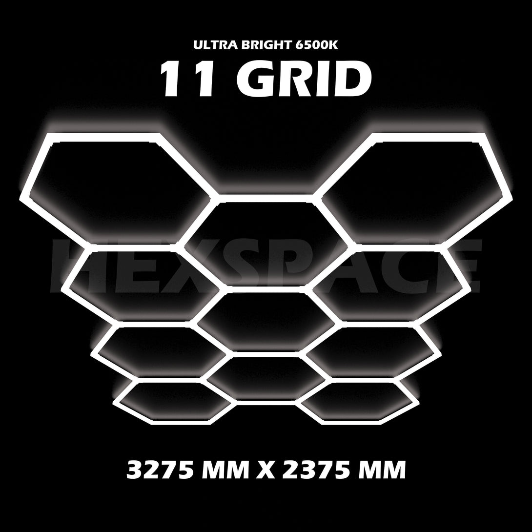 11 grid hexagon lights hexspace