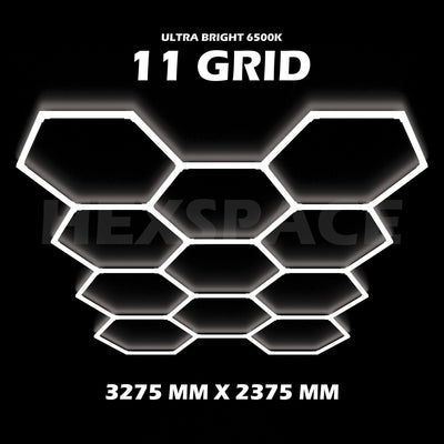 11 grid hexagon lights hexspace