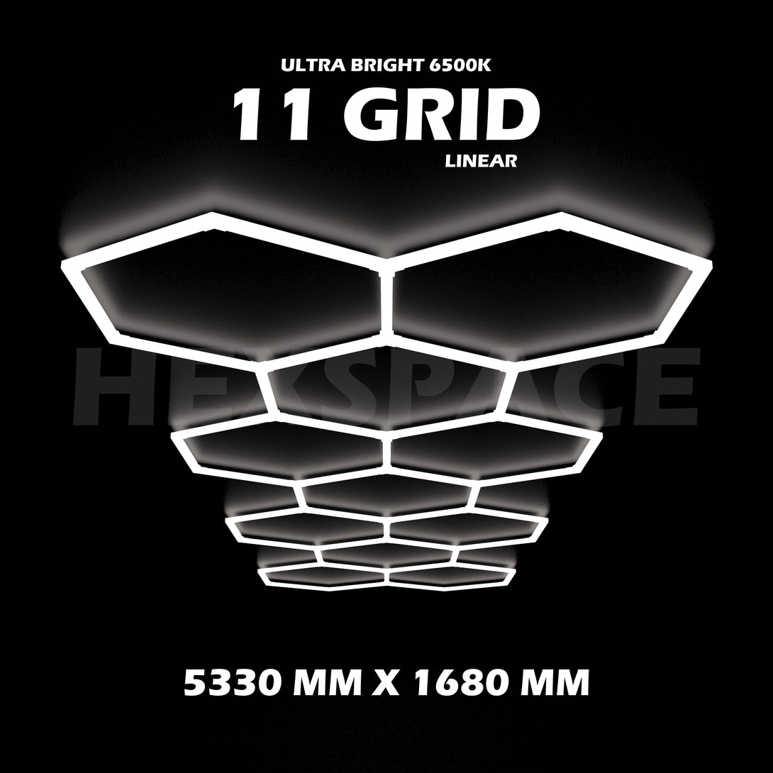 11 grid hexagon lights linear hexspace