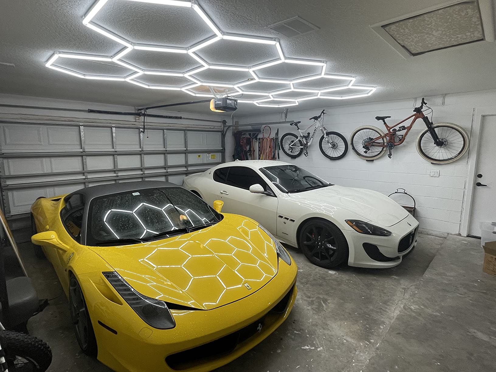 HexSpace hexagon lights installed in an Australian home garage