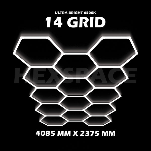 14 grid hexagon lights hexspace