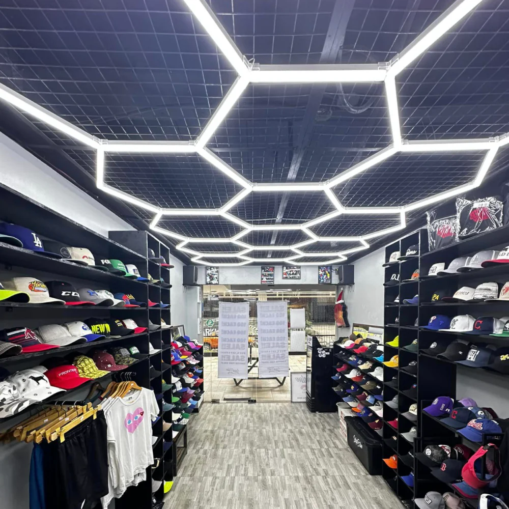 14 hexagon lighting led system in fashion shop