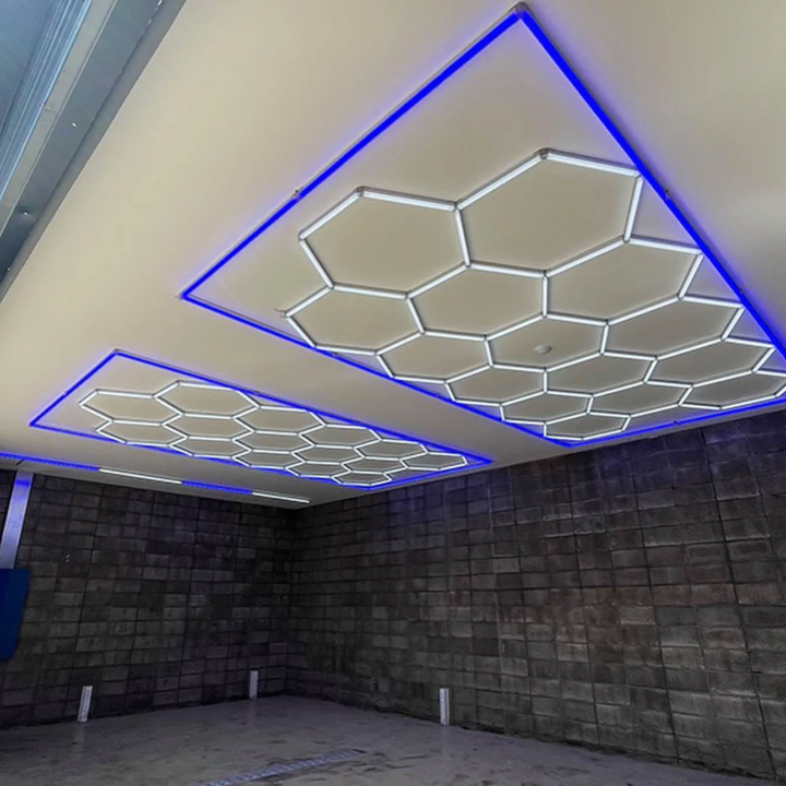 15 hex lights blue border 