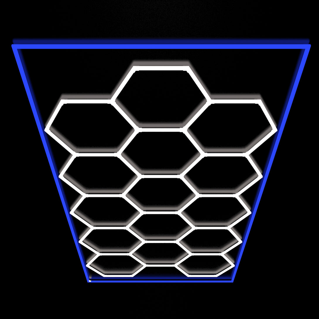 15 hex lights with blue border