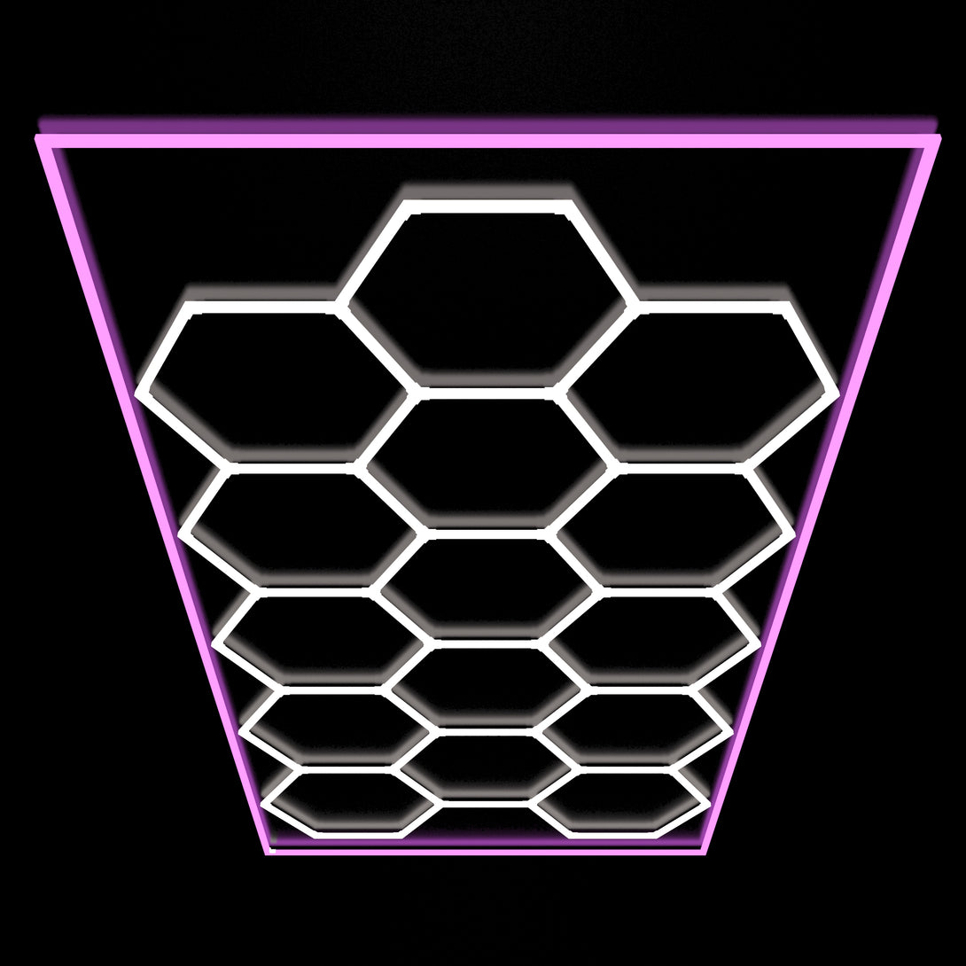 15 hex lights with pink border