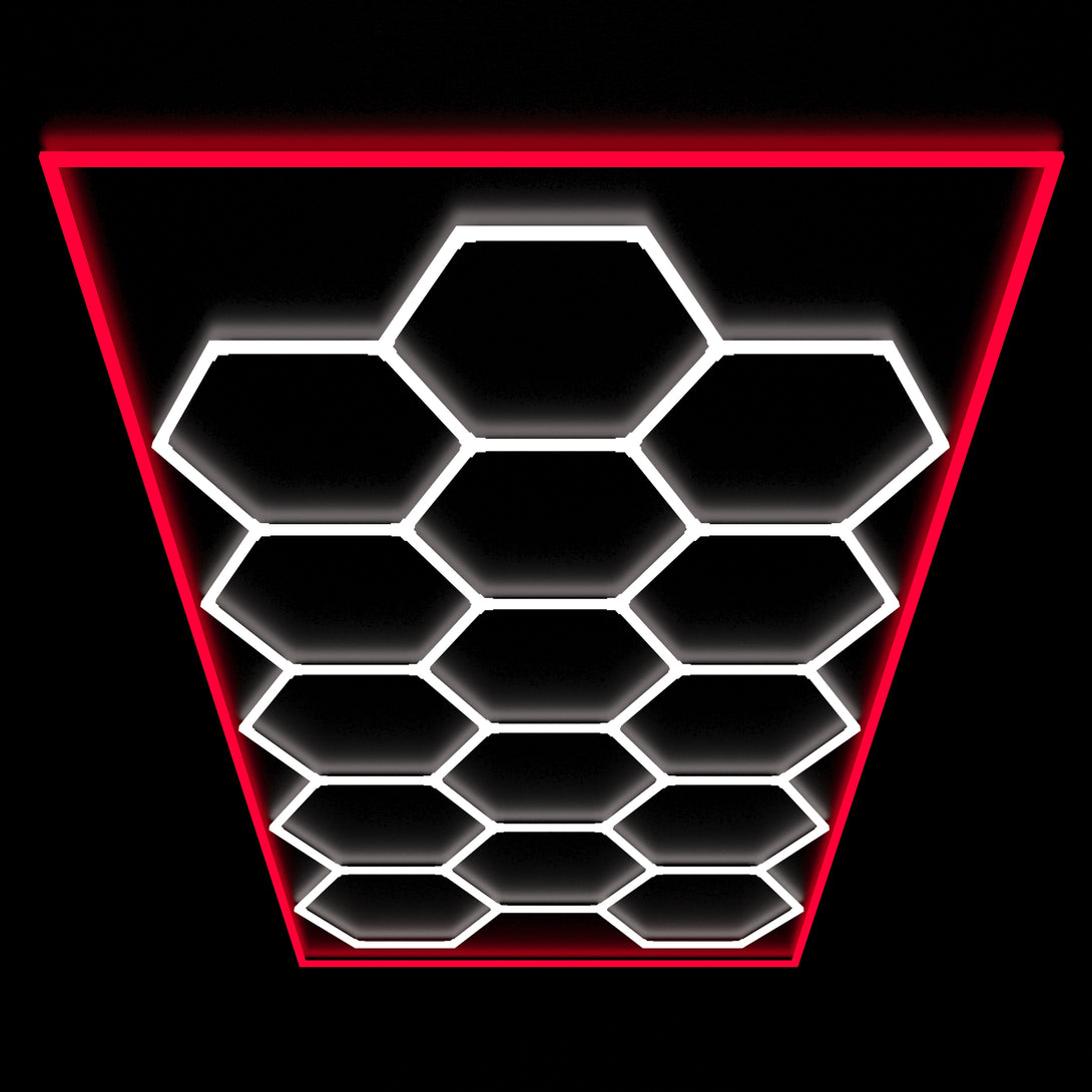 15 hex lights with red border