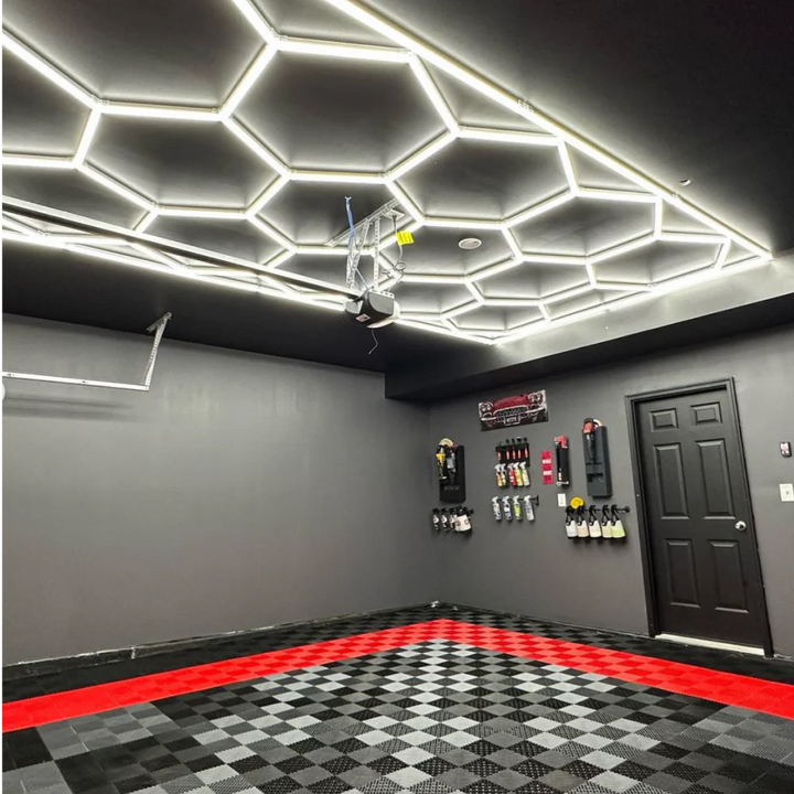 15hexagon led lights with border in black style garage 