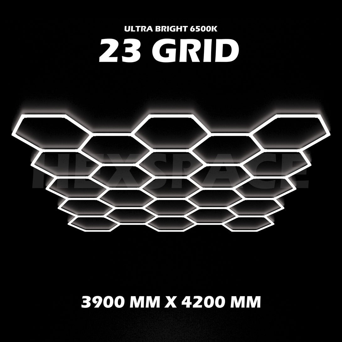 23 grid hexagon lights double garage hexspace