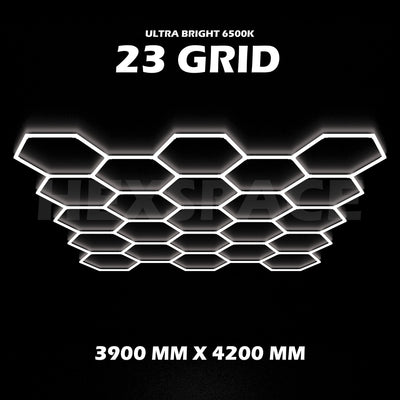23 grid hexagon lights double garage hexspace
