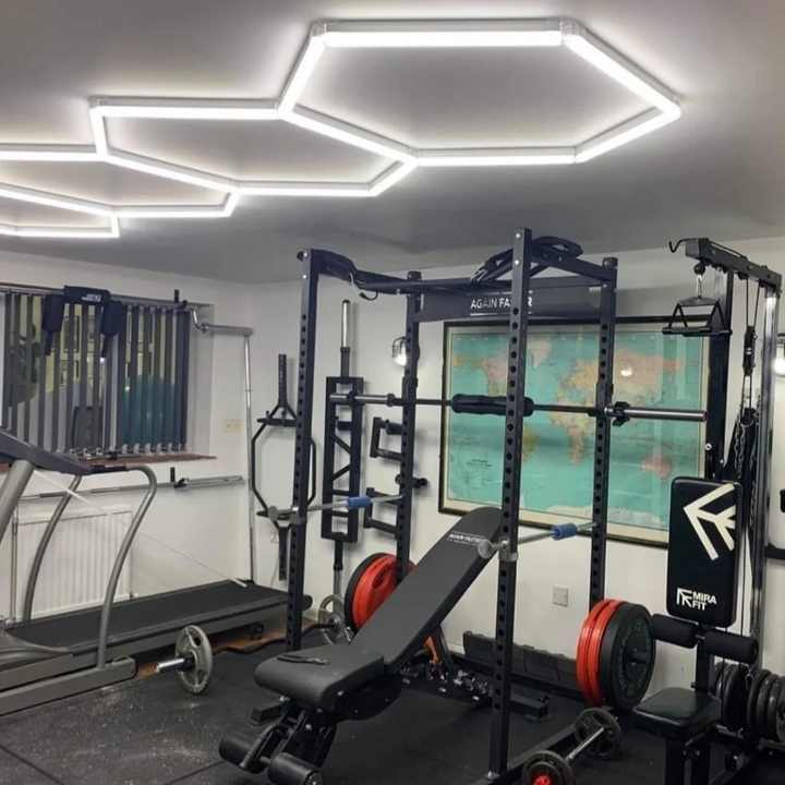 4 hexagon lighting in gym