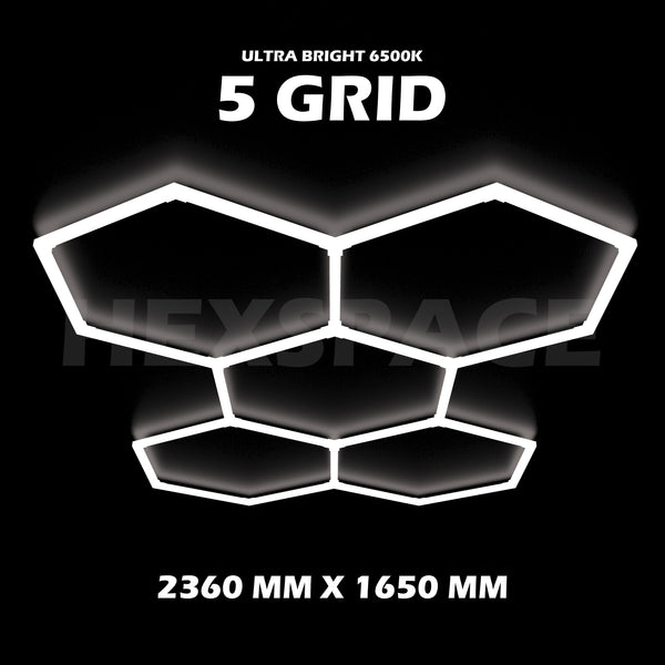 5 grid hexagon lights hexspace