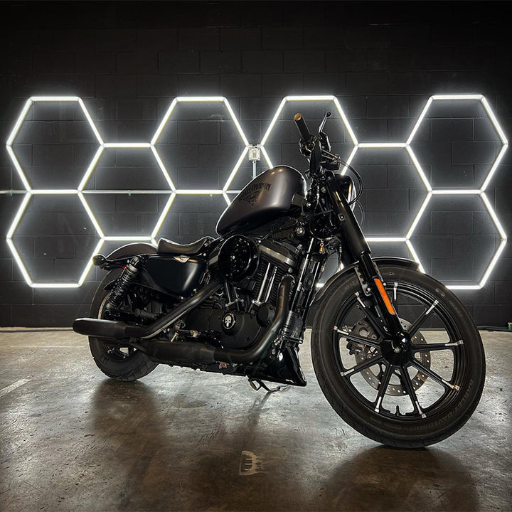 double 5 hexagon lights motocycle