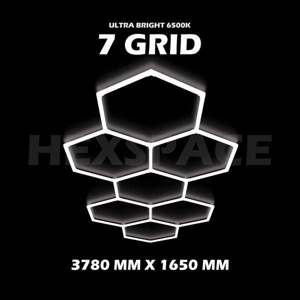 7 grid hexagon lights hexspace