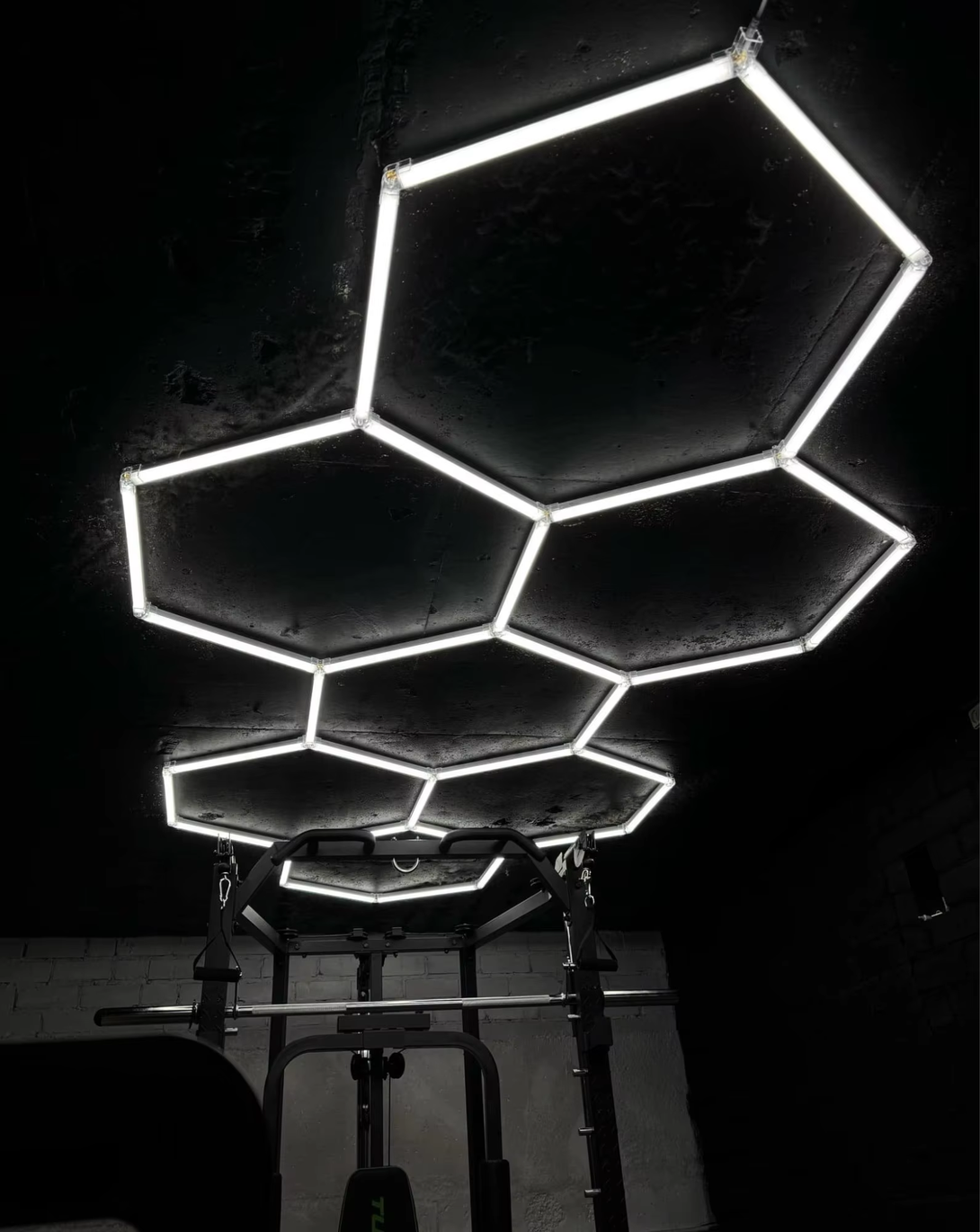 7 grid hex lights gym