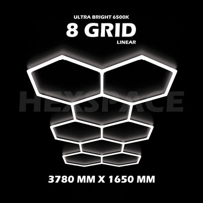 8 grid hexagon lights linear hexspace