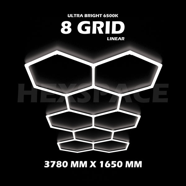 8 grid hexagon lights linear hexspace