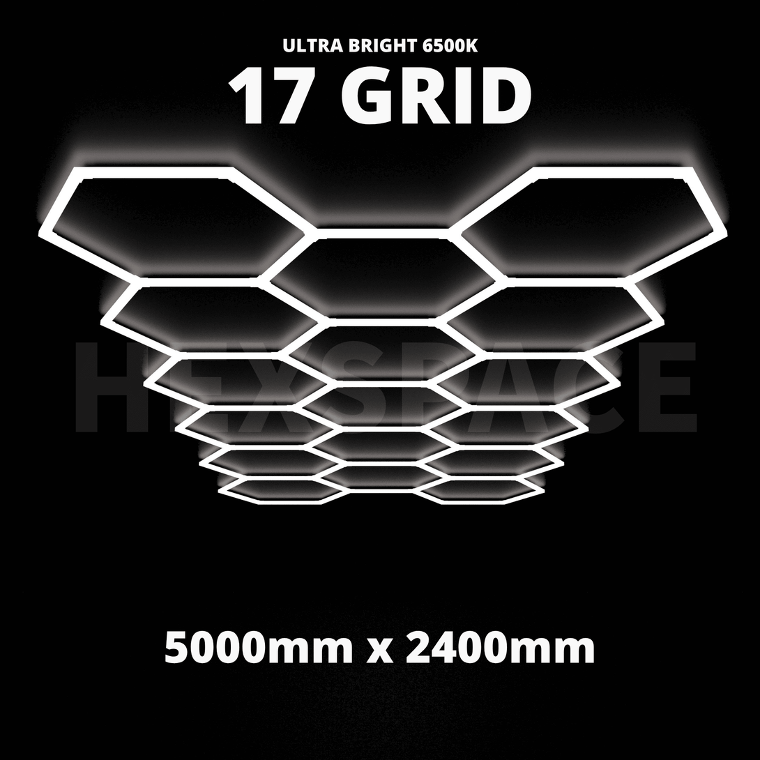 HEXSPACE 17 grid hexagon lights for garage 