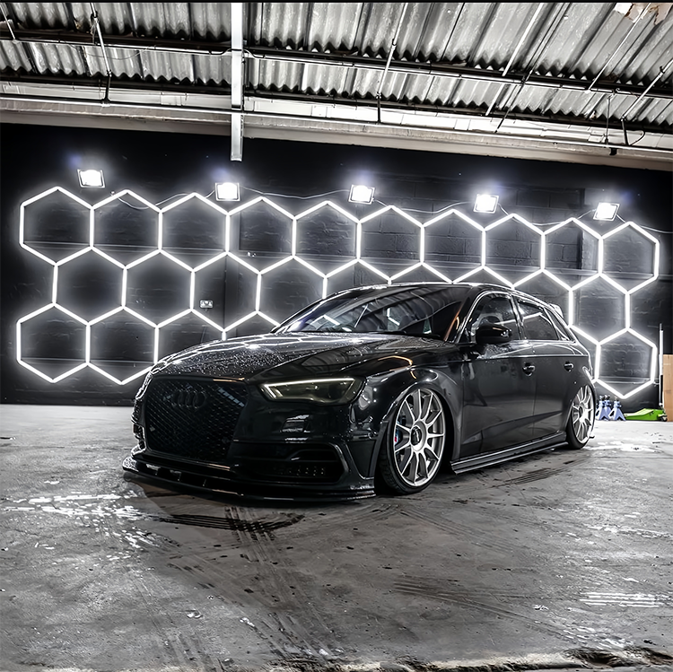 HEXSPACE 17 grid hexagon wall lights for garages