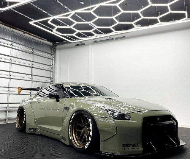 Hexagon Lights - 15 Grid With Border garage gtr