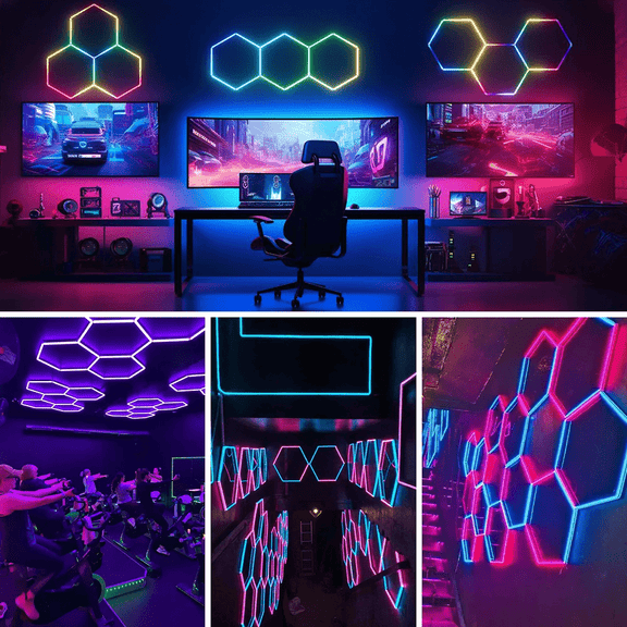 Rgb Box Line Hexagon RGB Lights 3 Line Grid System Game Room(2.5m*1m) HexSpace