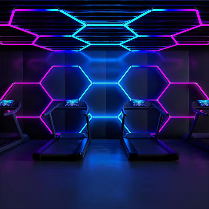 Hexagon rgb lights 7 grid in gym