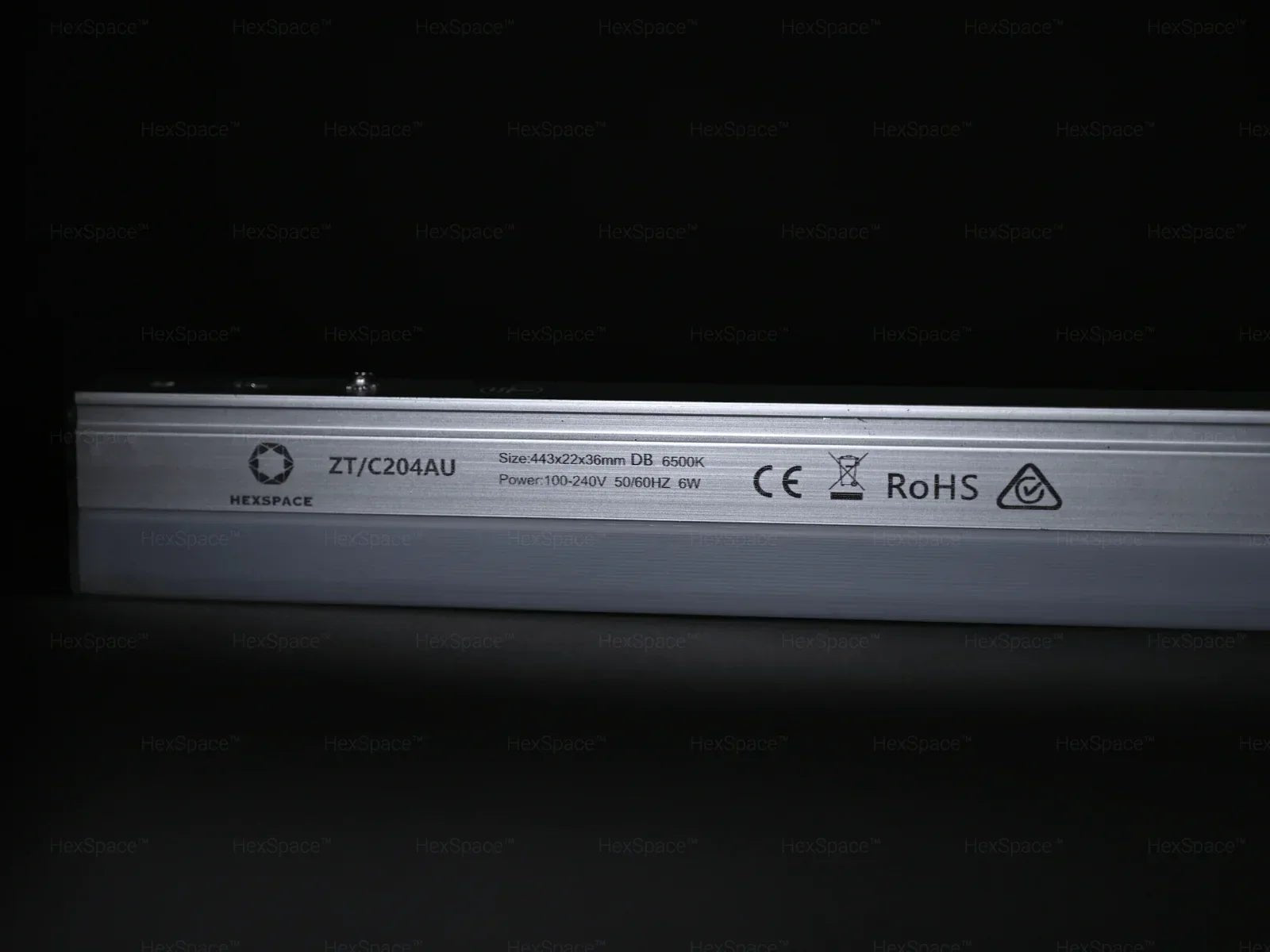 HexSpace aluminium LED light bar with CE, RoHS and RCM certification marks