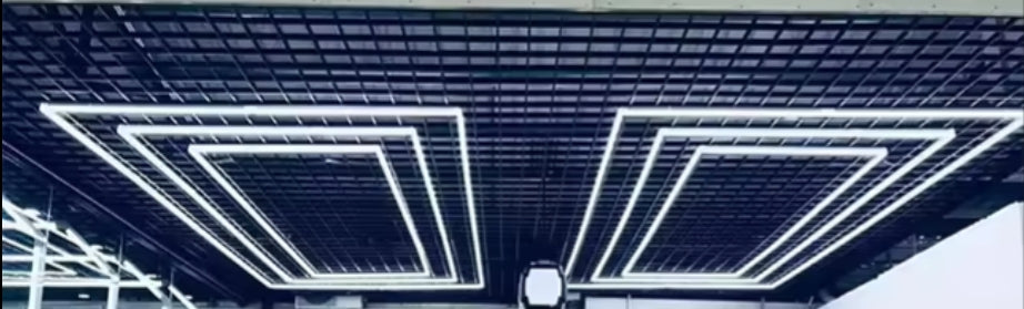 Rectangular Grid LED Shop & Garage Lights（4.8M x 2.4M)