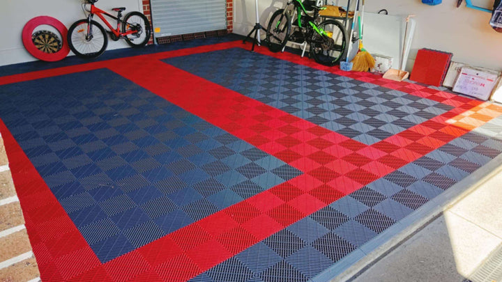 garage floor tiles racing red 