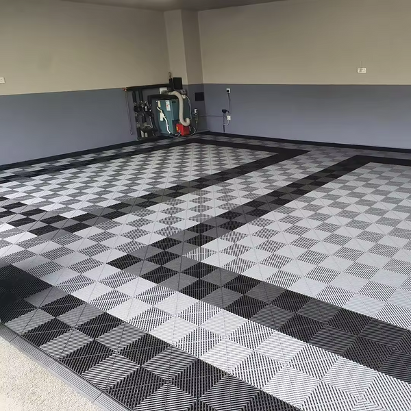 garage flooring tiles black and grey