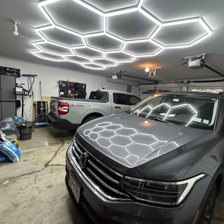 hexagon lights 14 grid double garage 