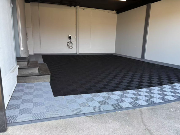 light grey garage tiles